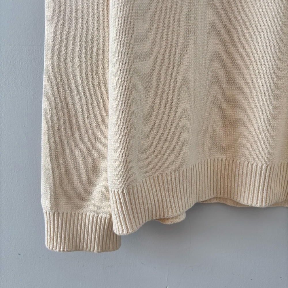 Reformation Brooklyn Organic Cotton Sweater Polo Thick Knit Pullover Cream - Picture 4 of 8